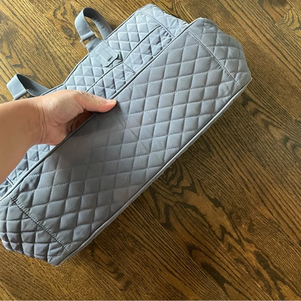 VERA BRADLEY Gray Microfiber Quilted Laptop Work Bag Commuter Tote